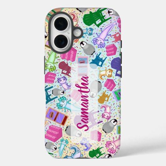 Axolotl roze trap Apple iPhone 16 Hoesje stoer (Achterkant)