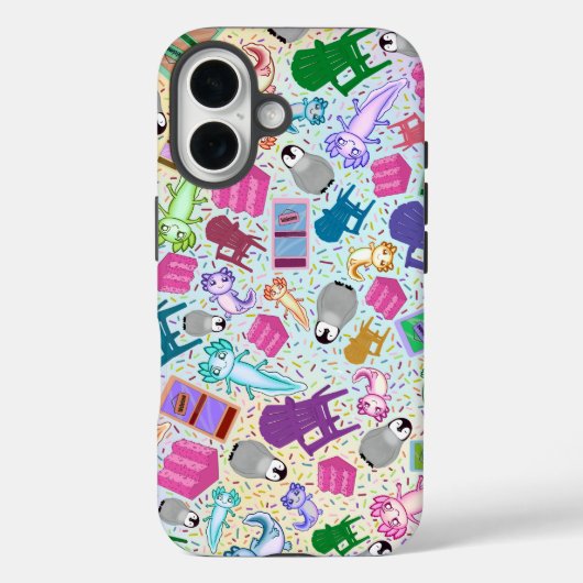 Axolotl roze trap Apple iPhone 16 Hoesje stoer (Achterkant)