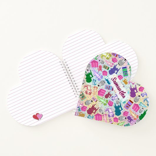Axolotl Roze Trappen Custom Heart Spiral Notitiebo Notitieboek (Binnen)