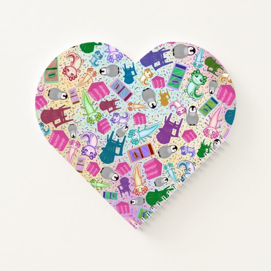 Axolotl Roze Trappen Custom Heart Spiral Notitiebo Notitieboek (Achterkant)