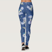 Axolotl Ruimteman Patroon Leggings (Achterkant)