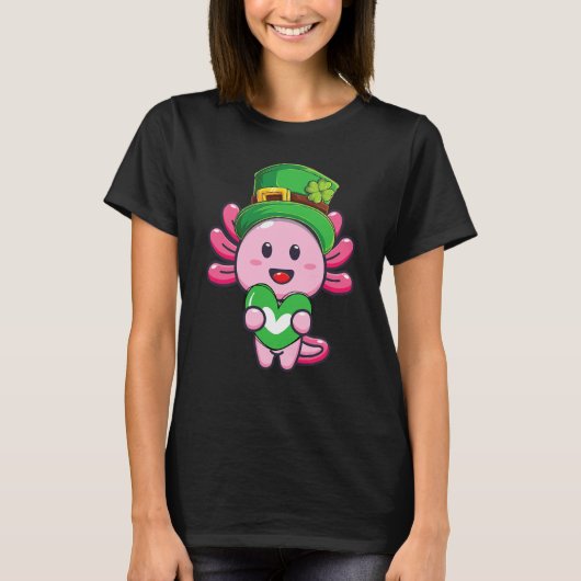 Axolotl Saint Patricks Day Boys Girls Axolotl St P T-shirt (Voorkant)