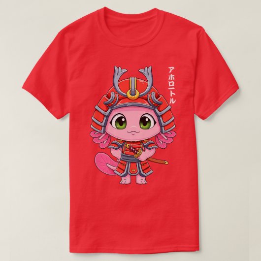 Axolotl Samurai Ronin Japans rondlopend visdier T-shirt (Design voorkant)