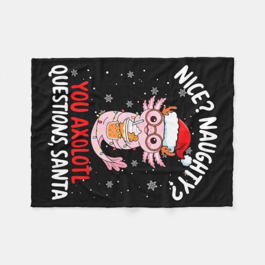 Axolotl Santa Hat Axolotl Questions Christmas Boys Fleece Deken (Voorkant (Horizontaal))
