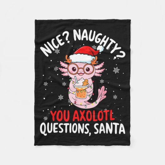 Axolotl Santa Hat Axolotl Questions Christmas Boys Fleece Deken (Voorkant)