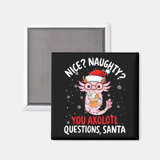 Axolotl Santa Hat Axolotl Questions Christmas Boys Magneet (Voorkant / Achterkant)