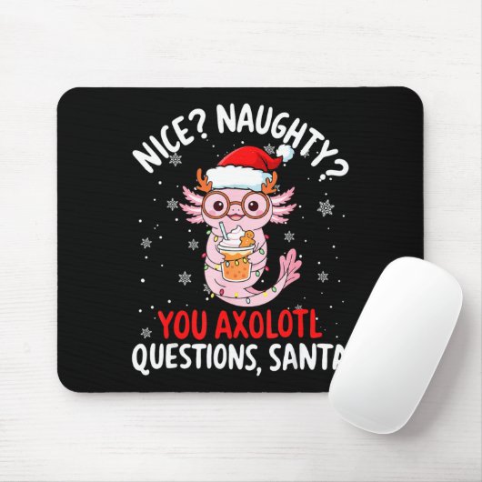 Axolotl Santa Hat Axolotl Questions Christmas Boys Muismat (Met muis)