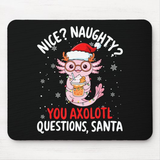 Axolotl Santa Hat Axolotl Questions Christmas Boys Muismat (Voorkant)