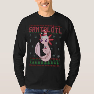 Axolotl Santa Hat Kerstmis Santalotl Ugly Sweater T-shirt