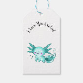 Axolotl Schattig Cute Cartoon als Love Pun Cadeaulabel (Voorkant)