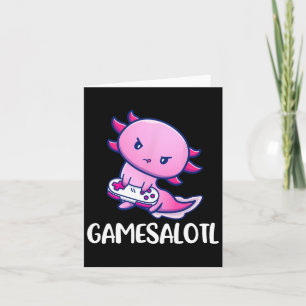 Axolotl Schattig Spelend Videospel Kaart