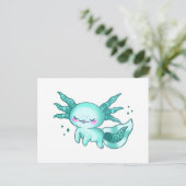 Axolotl Schattige Cute Cartoon Briefkaart (Staand voorkant)