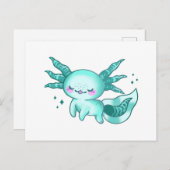 Axolotl Schattige Cute Cartoon Briefkaart (Voorkant / Achterkant)
