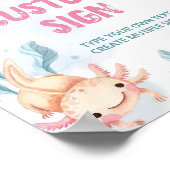 Axolotl Schattige Meisje Verjaardag Feesttafel Tek Poster (Hoek)