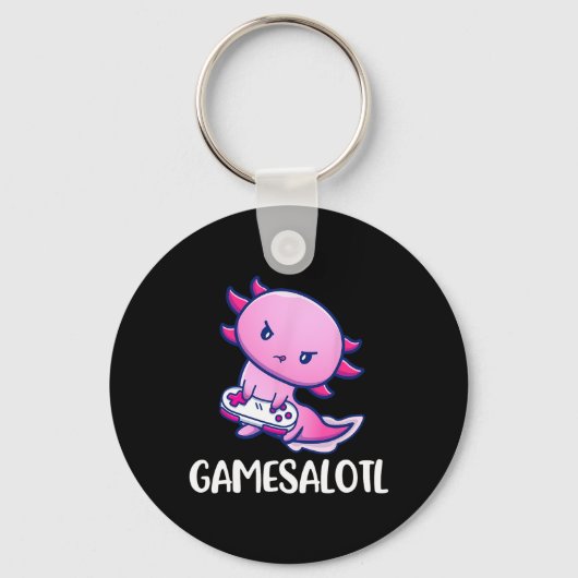 Axolotl Schattige Spelen Videogame Sleutelhanger (Voorkant)