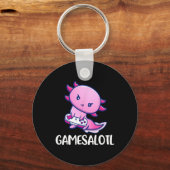 Axolotl Schattige Spelen Videogame Sleutelhanger (Voorkant)