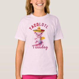 Axolotl Schattige Taco dinsdag Mexicaans roze Axel T-shirt