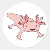 Axolotl Schattigee Salamander Ronde Sticker (Voorkant)