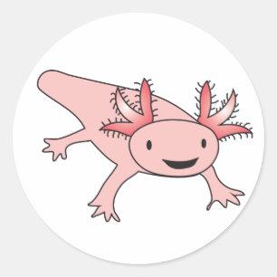 Axolotl Schattigee Salamander Ronde Sticker