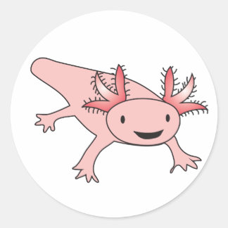 Axolotl Schattigee Salamander Ronde Sticker