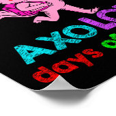 Axolotl-schooldagen Grappig 100 schooldagen Poster (Hoek)