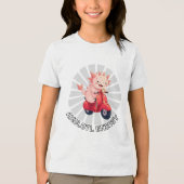 Axolotl-scooter Tri-Blend Shirt (Voorkant)
