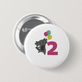 Axolotl Second Birthday ballons voor kinderen Ronde Button 5,7 Cm (Voorkant /achterkant)