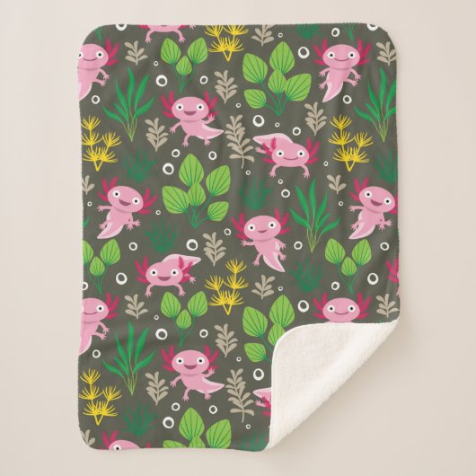 Axolotl Sherpa Blanket Deken (Voorkant)