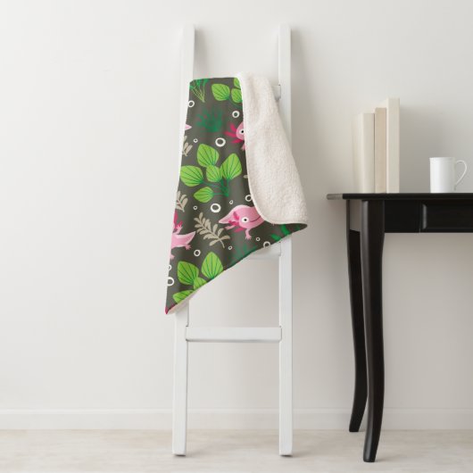 Axolotl Sherpa Blanket Sherpa Deken (In situ)