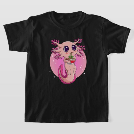 Axolotl Shirt for Women Girls, Japans Ramen Nood (Laagn)