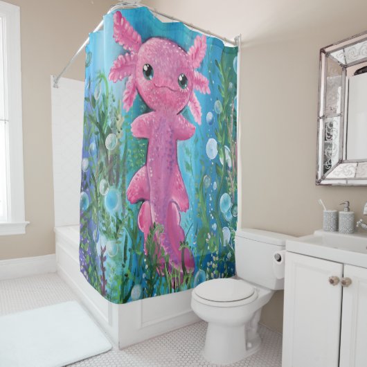 Axolotl Shower Curtain Douchegordijn (In situ)