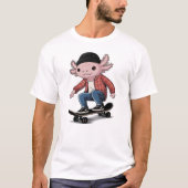 Axolotl Skateboarder Ripper Skater Salamander Love T-shirt (Voorkant)