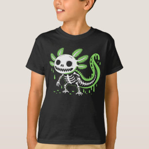 Axolotl Skelet Drip Halloween Kostuum Kinderen T-shirt