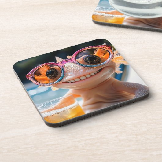 Axolotl-Smile Bier Onderzetter (Linkerzijde)