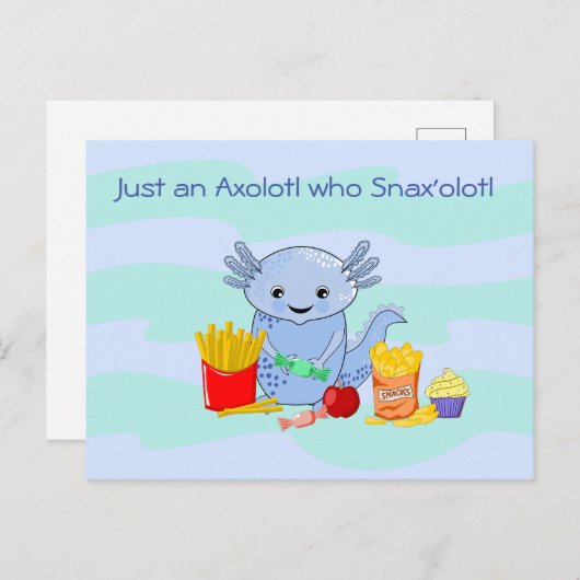 Axolotl Snax'olotl Briefkaart (Voorkant / Achterkant)