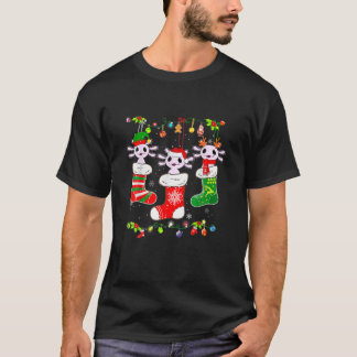 Axolotl Socks-kerstverlichting Funny Family Pajama T-shirt