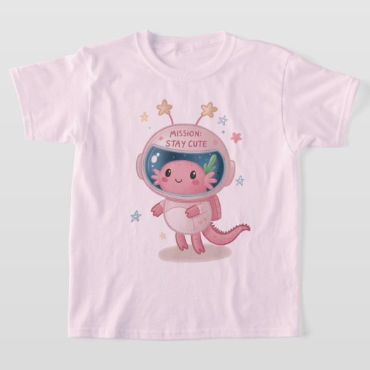 Axolotl Space Explorer: Glanzende helm en sterkieu T-shirt (Laagn)