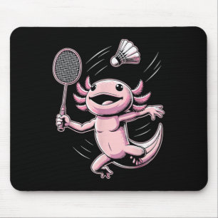 Axolotl speelt badminton speler shuttle sport muismat