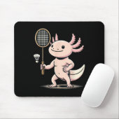 Axolotl speelt badminton speler shuttle sport muismat (Met muis)