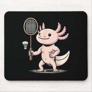 Axolotl speelt badminton speler shuttle sport muismat