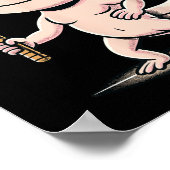 Axolotl speelt badminton speler shuttle sport poster (Hoek)