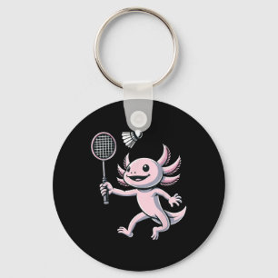 Axolotl speelt badminton speler shuttle sport sleutelhanger