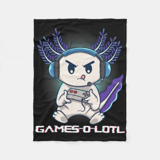 Axolotl Speelt Console Videogames Gamesolotl Gam Fleece Deken (Voorkant)