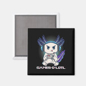 Axolotl Speelt Console Videogames Gamesolotl Gam Magneet (Voorkant / Achterkant)