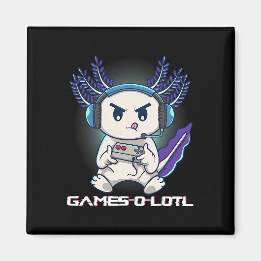 Axolotl Speelt Console Videogames Gamesolotl Gam Magneet (Voorkant)