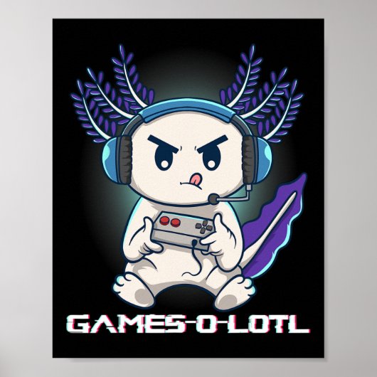 Axolotl speelt console-videogames Gamesolotl Gam Poster (Voorkant)