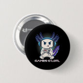 Axolotl speelt console-videogames Gamesolotl Gam Ronde Button 5,7 Cm (Voorkant /achterkant)
