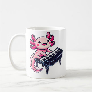 Axolotl Speelt Piano Axolotls Muzikant Muziek Koffiemok