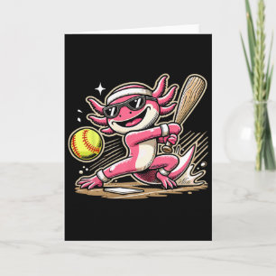 Axolotl speelt Softll, Softll Speler Sport Kindere Kaart