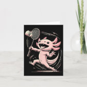 Axolotl Spelen Badminton Player Shuttle Sport Kaart (Voorkant)